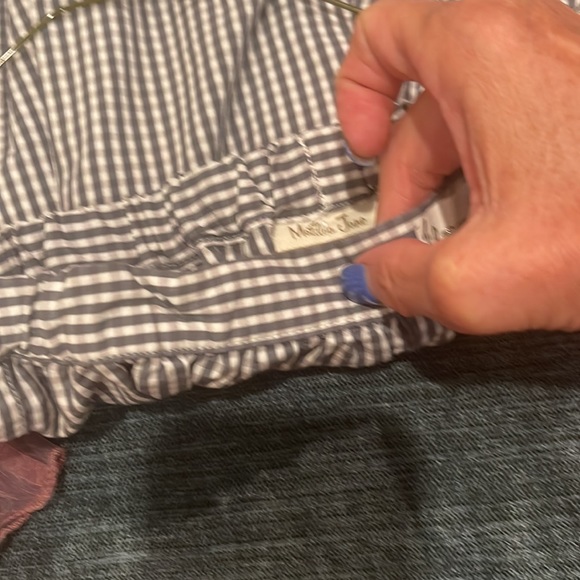 Matilda jane gingham cotton pants, elastic waist back, adjustable buttons front - Picture 2 of 6